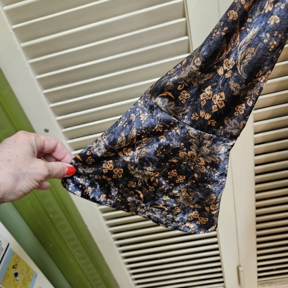 Free People Romper Bali Collection Bell Sleeve Velvet XS Homecoming Mini Dress - Picture 10 of 16